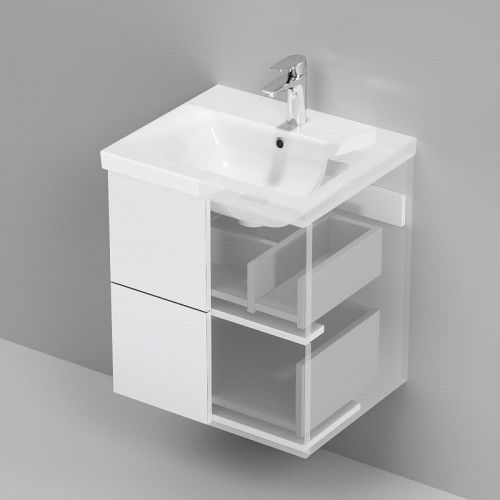 Тумба с раковиной AM.PM Gem 51 M90-FHX0502WG-WCC0502WG подвесная цвет Белый