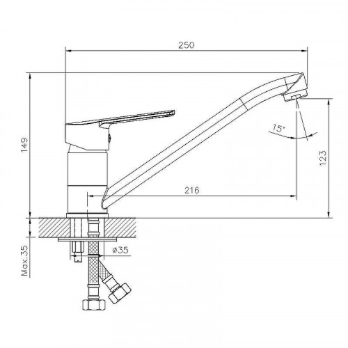Смеситель для кухни Decoroom DR22018 Хром
