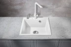 Кухонная мойка Milacio Murcia 51 Cuarzo MC.77022 Белая искусственный камень (литьевой мрамор) встраиваемый