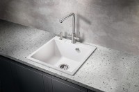 Кухонная мойка Milacio Murcia 51 Cuarzo MC.77022 Белая искусственный камень (литьевой мрамор) встраиваемый