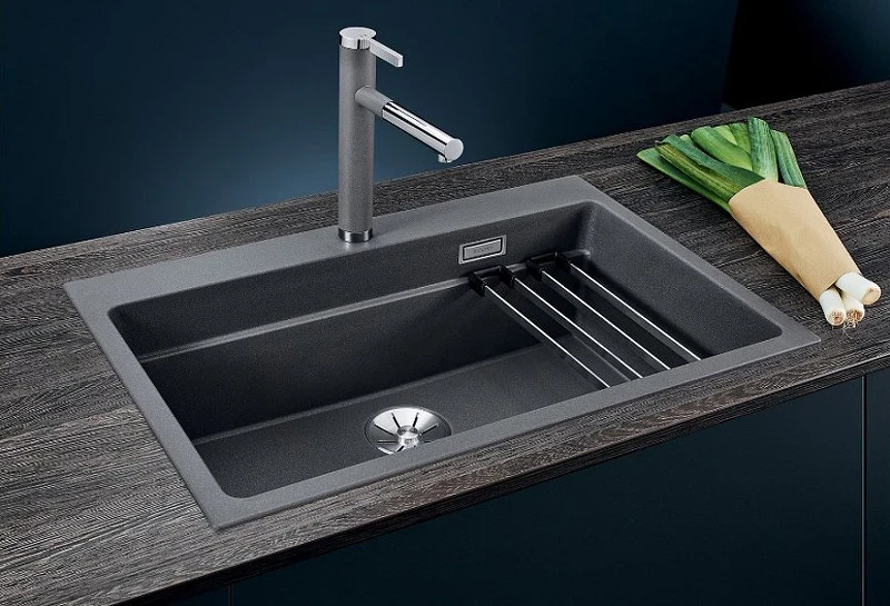 Кухонная мойка Blanco Etagon 8 Silgranit 525187 Антрацит искусственный камень (литьевой мрамор) встраиваемый