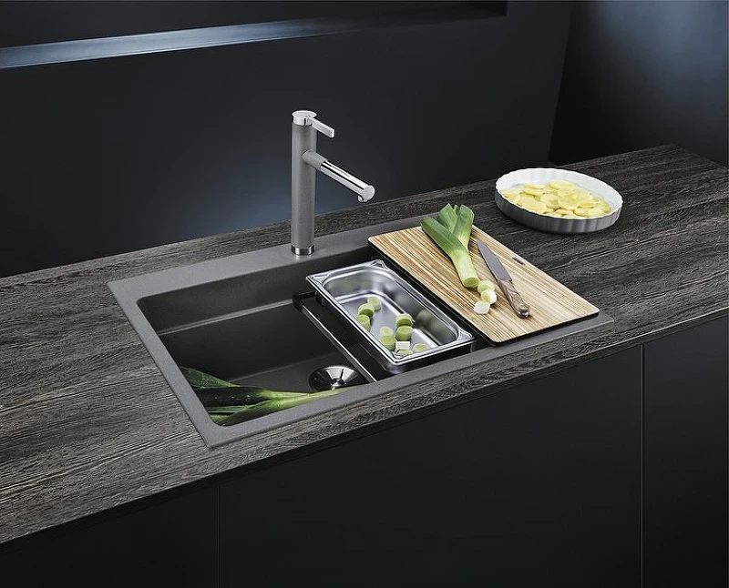 Кухонная мойка Blanco Etagon 8 Silgranit 525187 Антрацит искусственный камень (литьевой мрамор) встраиваемый
