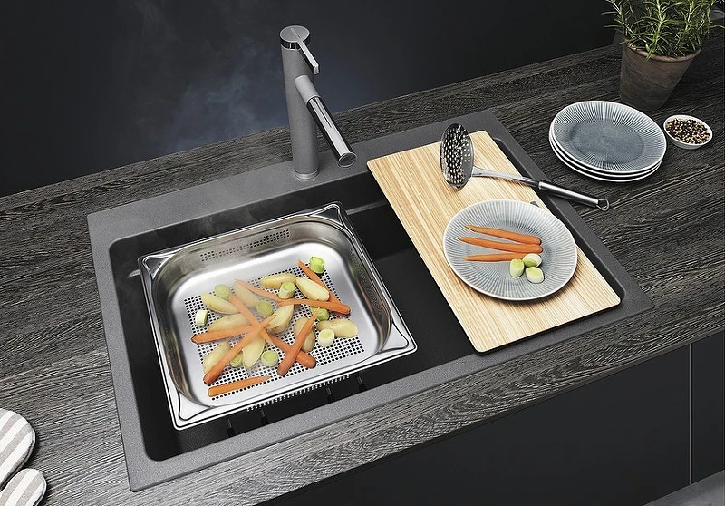 Кухонная мойка Blanco Etagon 8 Silgranit 525187 Антрацит искусственный камень (литьевой мрамор) встраиваемый
