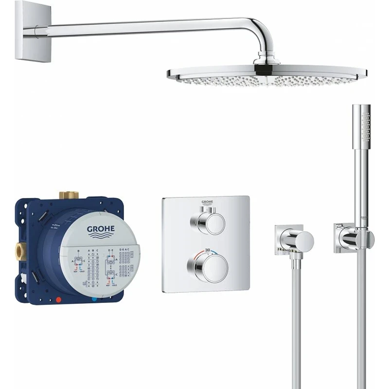 Душевая система Grohe Grohtherm 34730000 с термостатом Хром пластик встраиваемый