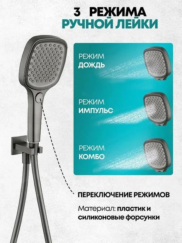 Душевая система Grocenberg GB5050BG с термостатом Графит