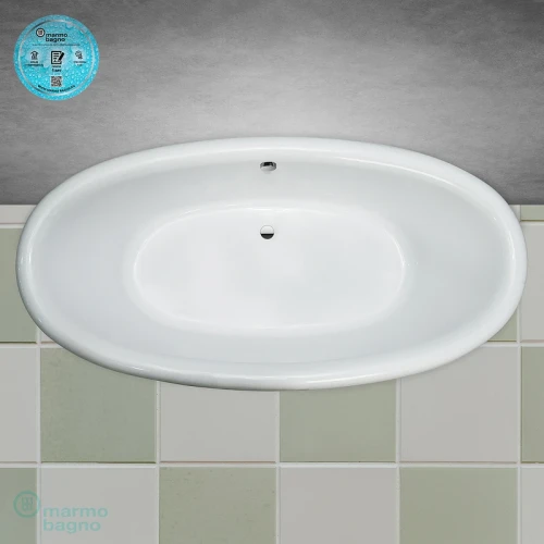 Ванна из литьевого мрамора Marmo Bagno Аззуро 180x90 MB-A180-90 без гидромассажа