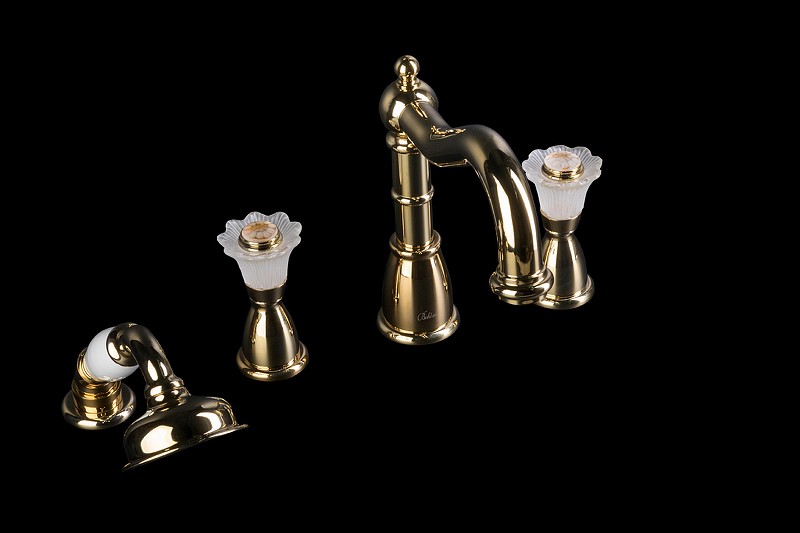 Смеситель на борт ванны Boheme Camelia 395 Золото латунь