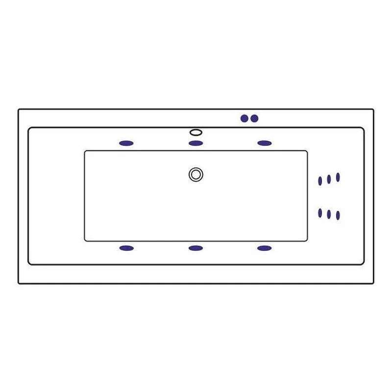 Акриловая ванна Excellent Pryzmat Slim 160x75 WAEX.PRY16S.LINE.WH цвет Белый с гидромассажем форсунки Белые