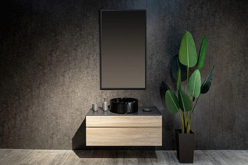 Зеркало Art&Max Aversa 70 AM-Ave-700-1200-DS-F с подсветкой цвет Черный с бесконтактным выключателем