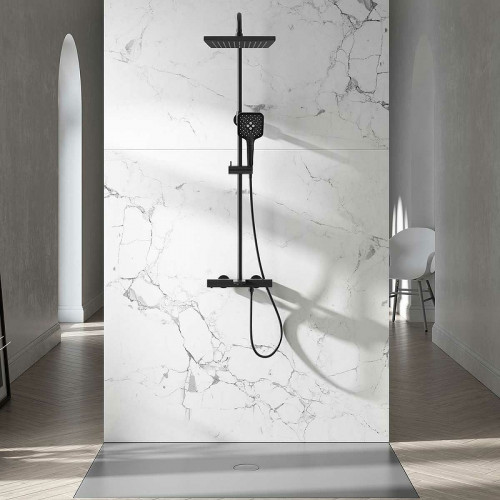 Душевая система Vincea Next VSFS-1N1TMB с термостатом Черная матовая латунь на стену