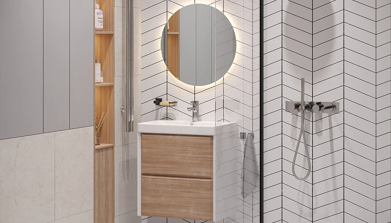 Тумба под раковину Velvex Gesso 60 tp.GES.9696.60.2Y подвесная Белая матовая Дуб сонома