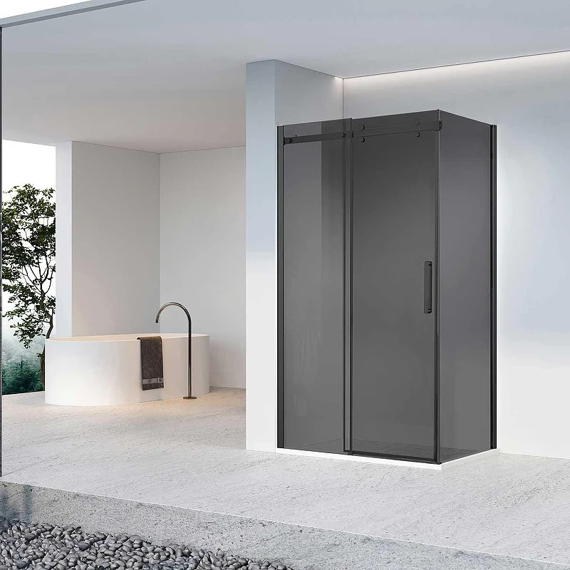 Душевой уголок Vincea Como-N 160х90 VSR-4CN9016CGB профиль Черный стекло тонированное