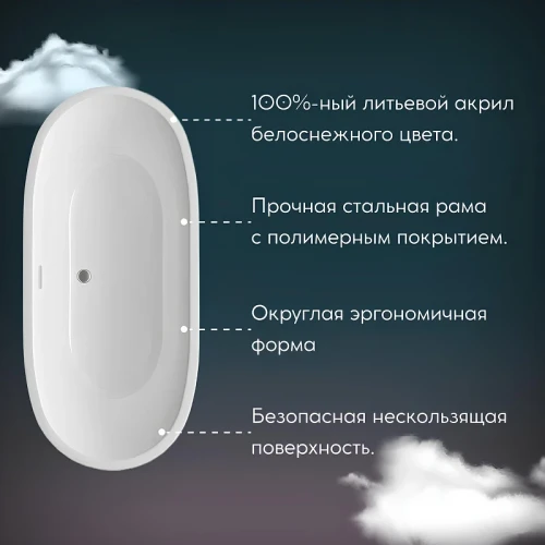 Акриловая ванна Aima Design Tondo 175x80 01тон17480с цвет Белый