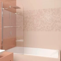Шторка на ванну Veconi Palau 80 PL80-80-01-19C1 профиль Хром стекло прозрачное