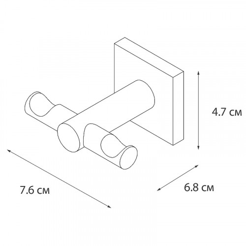Двойной крючок Fixsen Lux Chrome FX-15005A Хром