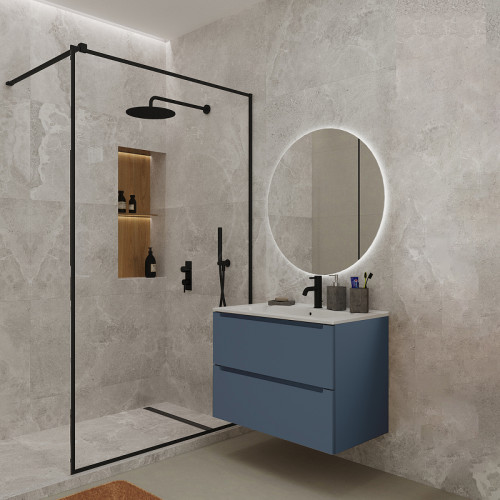 Тумба под раковину ЗОВ Дион 60 D60S подвесная цвет Серо-синий