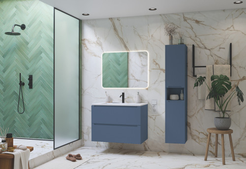 Тумба под раковину ЗОВ Дион 60 D60S подвесная цвет Серо-синий