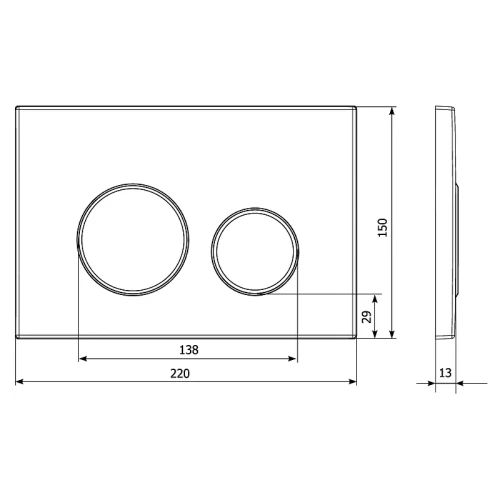 Кнопка смыва для инсталляции KK POL M11 350/PPB/004-00-00 Белая матовая