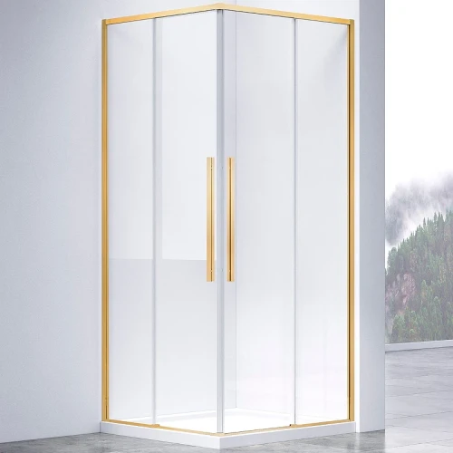 Душевой уголок Vincea Slim-N 100x90 VSS-4SN9010CLG профиль Брашированное золото стекло прозрачное
