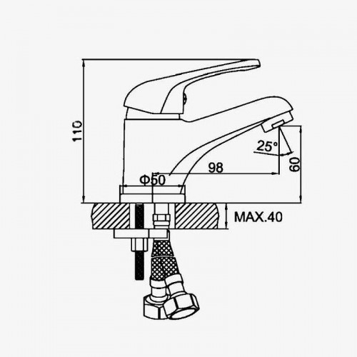 Смеситель для раковины D-Lin D110411 цвет  Хром