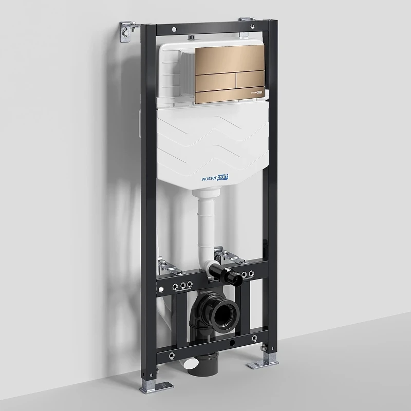 Инсталляция WasserKRAFT Aller 10TLT.010.ME.RG04 для унитаза с клавишей смыва цвет Розовое золото