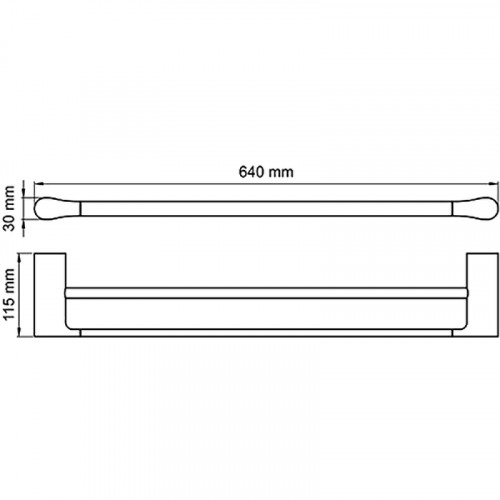 Полотенцедержатель WasserKRAFT Glan K-5140 двойной Черный глянцевый