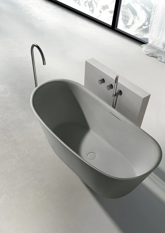 Ванна из искусственного камня AltroBagno Fiorina 170x75 090219 цвет Серый цемент