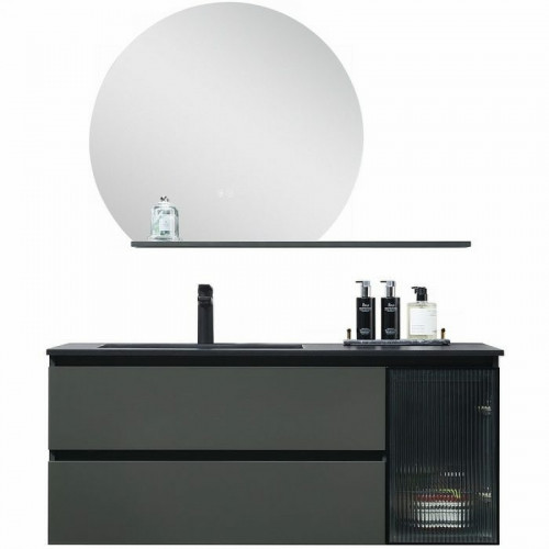 Тумба с раковиной Orans BC-2055-1000L 100 2055100L подвесная Темно-серая стекло