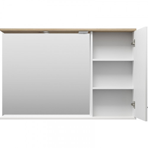 Зеркало со шкафом Misty Респект 120 R Э-Рес02120-1П с подсветкой Белое Дуб Артизан