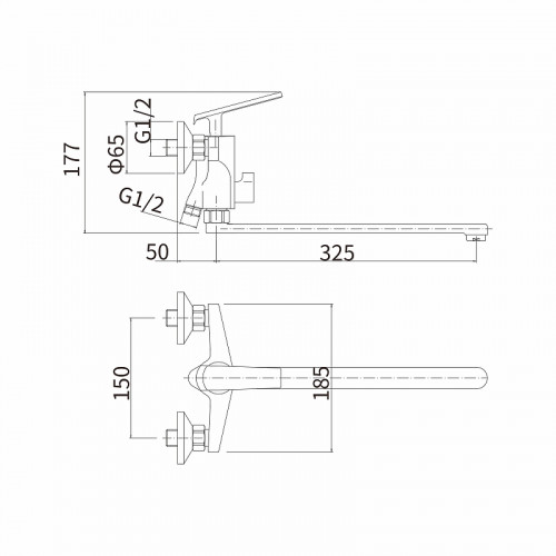Смеситель для ванны Fashun A2281-7 универсальный цвет Черный