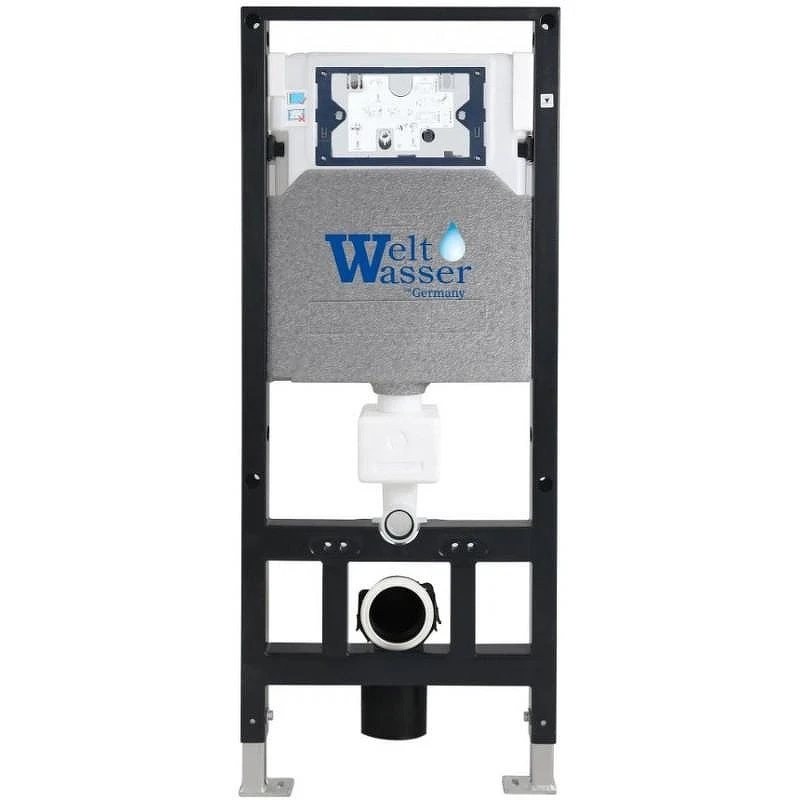 Комплект унитаза с инсталляцией WeltWasser AMBERG 506 + BAARBACH 004 GL-WT + AMBERG RD-WT 10000006770 цвет Белый глянцевый с сиденьем Микролифт и клавишей смыва цвет Белый