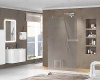 Душевая перегородка Cezares Liberta 110 LIBERTA-L-2-110-GR-Cr профиль Хром стекло серое