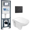 Комплект унитаза с инсталляцией WeltWasser MARBERG 410 + BAARBACH 004 GL-WT + MAR 410 RD MT-BL 10000010356 цвет Белый глянцевый с сиденьем Микролифт и клавишей смыва цвет Черный матовый