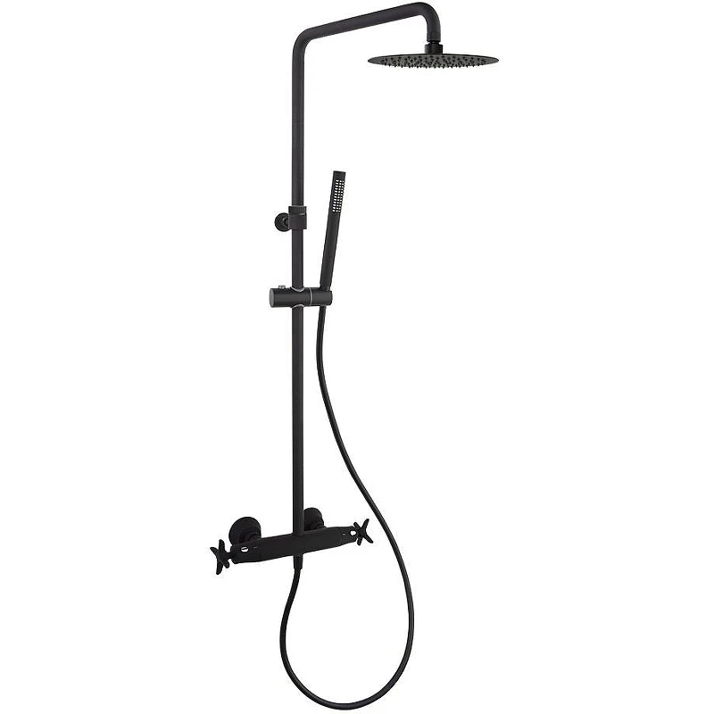 Душевая система Ramonsoler Adagio 915401RM250NM с термостатом Черная матовая