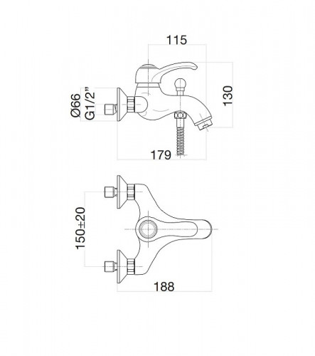 Смеситель для ванны Fiore Jafar 47ZZ5101