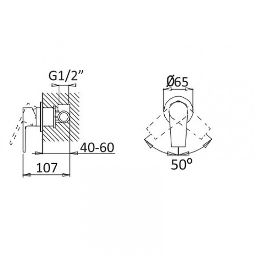 Смеситель для душа Cezares Nautic NAUTIC-DIM-BIO Белый матовый латунь встраиваемый