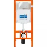 Комплект унитаза с инсталляцией BelBagno Due BB3103CHR/SC/BB002-80/BB005-PR-CHROME с сиденьем Микролифт и клавишей смыва Хром фаянс подвесной