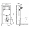 Комплект унитаза с инсталляцией BelBagno Due BB3103CHR/SC/BB002-80/BB005-PR-CHROME с сиденьем Микролифт и клавишей смыва Хром фаянс подвесной
