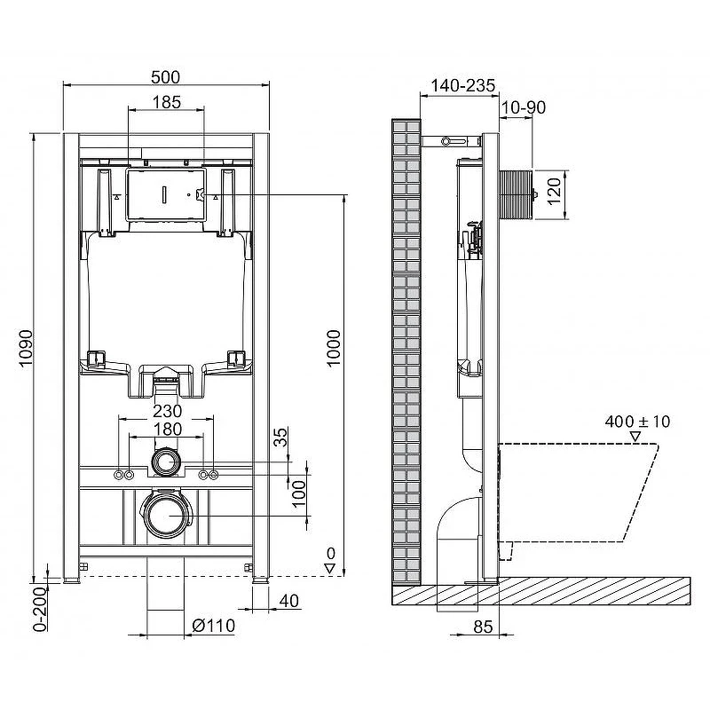 Комплект унитаза с инсталляцией BelBagno Due BB3103CHR/SC/BB002-80/BB005-PR-CHROME с сиденьем Микролифт и клавишей смыва Хром фаянс подвесной
