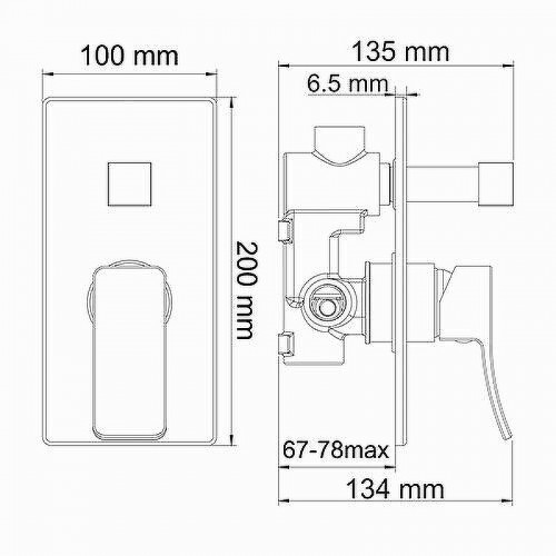 Смеситель для душа WasserKRAFT Aller 10641 Хром латунь встраиваемый