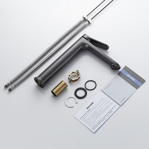 Смеситель для раковины Shevanik S43T S4311T цвет Оружейная сталь