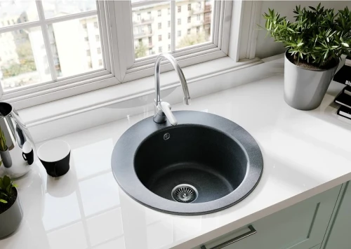 Кухонная мойка Aquaton Иверия 48 1A711032IV210 Графит искусственный камень (литьевой мрамор) встраиваемый