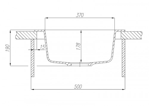 Кухонная мойка Aquaton Иверия 48 1A711032IV210 Графит искусственный камень (литьевой мрамор) встраиваемый