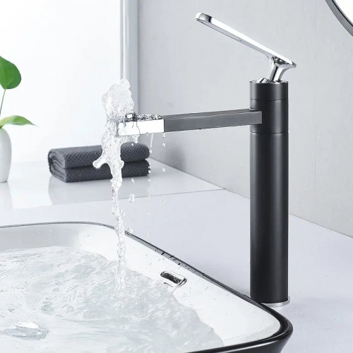 Смеситель для раковины Shevanik S6611H цвет Черный Хром