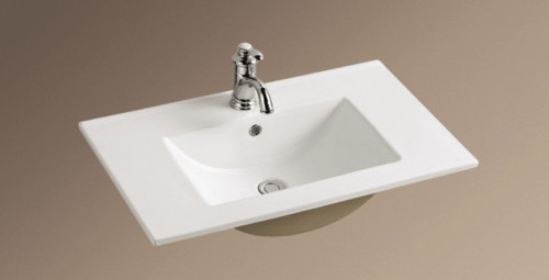 Раковина WeltWasser Deilbach 7506 70 10000003901 Белый глянец фаянс полувстраиваемая