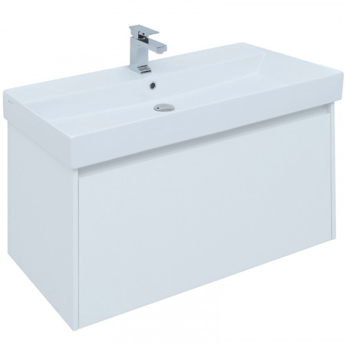 Тумба под раковину Aquanet Nova Lite 100 242580 подвесная Белая МДФ / ЛДСП
