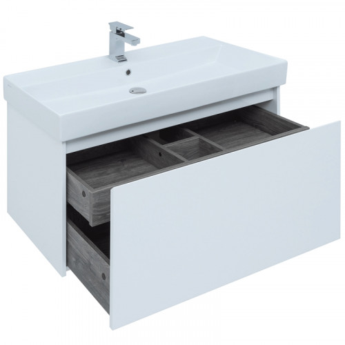 Тумба под раковину Aquanet Nova Lite 100 242580 подвесная Белая МДФ / ЛДСП