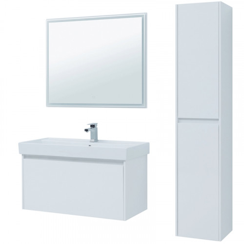 Тумба под раковину Aquanet Nova Lite 100 242580 подвесная Белая МДФ / ЛДСП