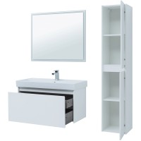 Тумба под раковину Aquanet Nova Lite 100 242580 подвесная Белая МДФ / ЛДСП
