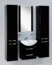 Тумба под раковину Aquaton Ария 50 М 1A140001AA950 подвесная Черная МДФ / ЛДСП